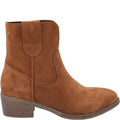 Tan - Back - Hush Puppies Womens-Ladies Iva Suede Ankle Boots