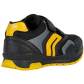 Black-Yellow - Back - Geox Childrens-Kids Pavel Trainers