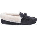 Grey - Back - Cotswold Womens-Ladies Sopworth Moccasin Slippers