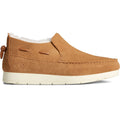 Tan - Back - Sperry Womens-Ladies Moc Sider Basic Core Suede Casual Shoes