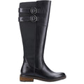 Black - Back - Hush Puppies Womens-Ladies Carla Leather Calf Boots