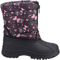 Pink-Black - Back - Cotswold Childrens-Kids Iceberg Butterfly Snow Boots