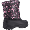 Pink-Black - Side - Cotswold Childrens-Kids Iceberg Butterfly Snow Boots