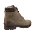 Khaki - Back - Hush Puppies Womens-Ladies Annay Leather Combat Boots