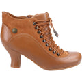 Tan - Back - Hush Puppies Womens-Ladies Vivianna Leather Heeled Ankle Boots