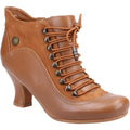 Tan - Front - Hush Puppies Womens-Ladies Vivianna Leather Heeled Ankle Boots