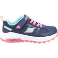 Navy-Pink-White - Back - Skechers Girls Fuse Tread Setter Leather Trainers