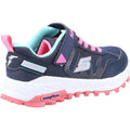 Navy-Pink-White - Side - Skechers Girls Fuse Tread Setter Leather Trainers