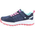 Navy-Pink-White - Pack Shot - Skechers Girls Fuse Tread Setter Leather Trainers