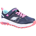 Navy-Pink-White - Front - Skechers Girls Fuse Tread Setter Leather Trainers