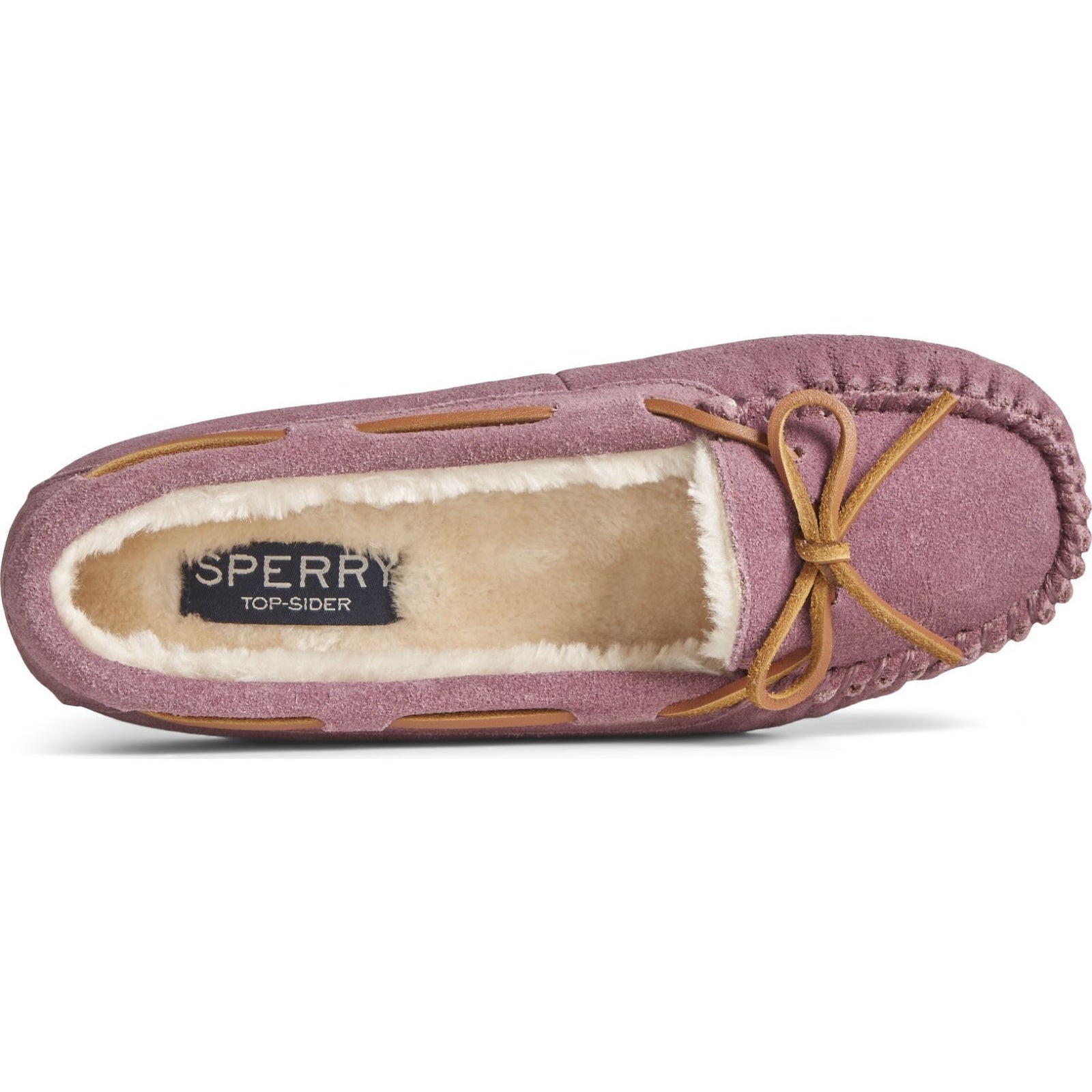 Mauve - Pack Shot - Sperry Womens-Ladies Reina Suede Slippers