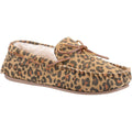 Brown - Front - Hush Puppies Womens-Ladies Allie Leopard Print Suede Slippers
