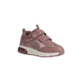 Dark Pink - Front - Geox Girls Spaceclub Leather Shoes