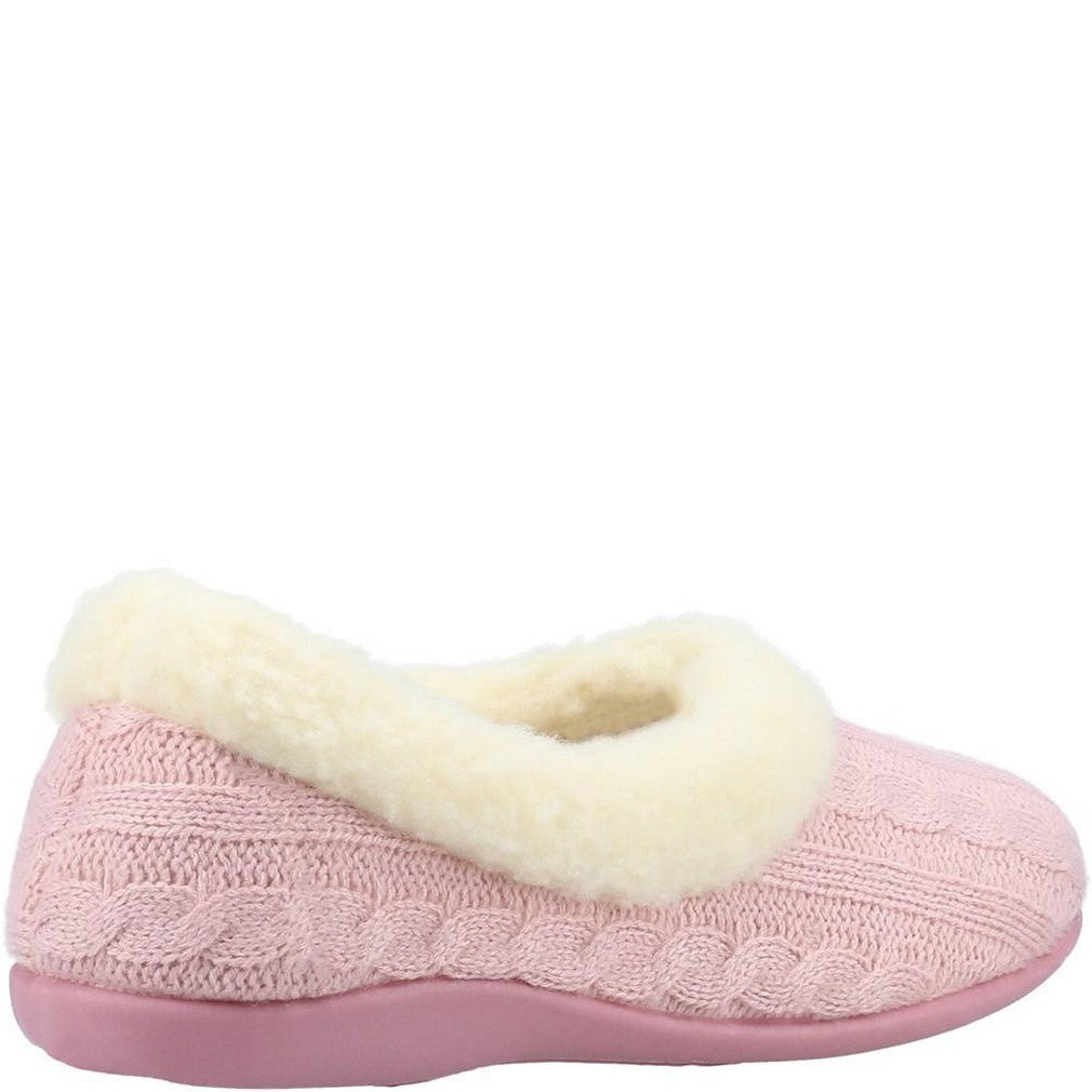 Dark Pink - Side - Fleet & Foster Womens-Ladies Sarina Slippers