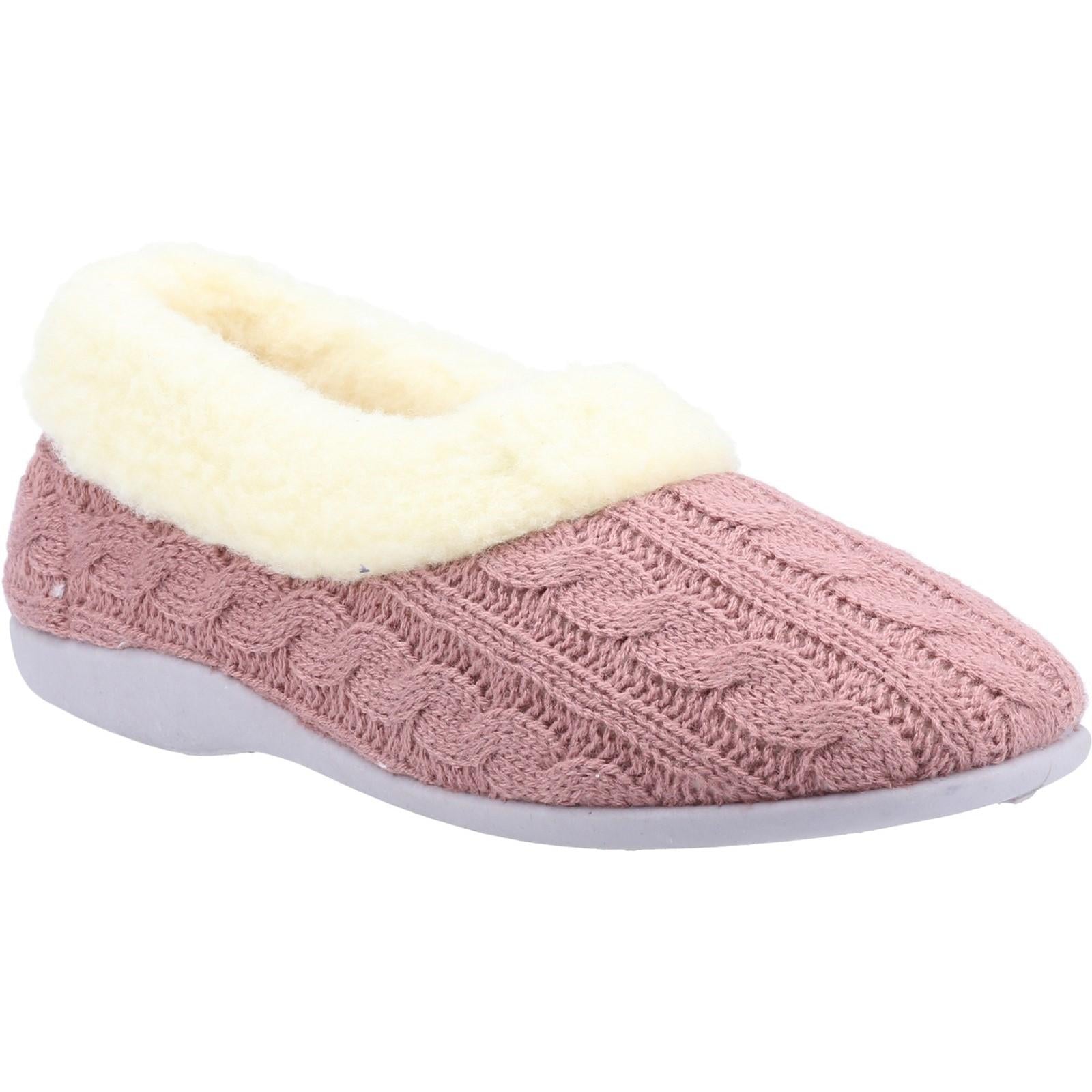 Dark Pink - Front - Fleet & Foster Womens-Ladies Sarina Slippers