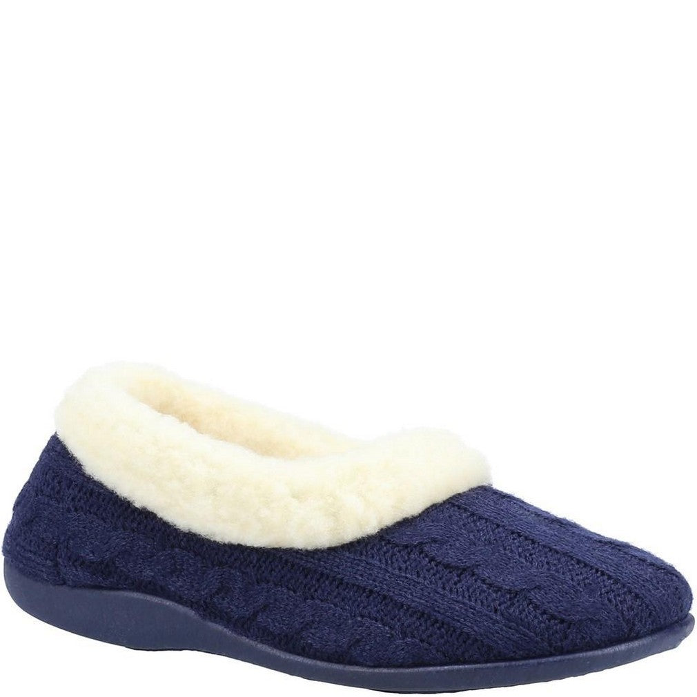 Navy - Front - Fleet & Foster Womens-Ladies Sarina Slippers