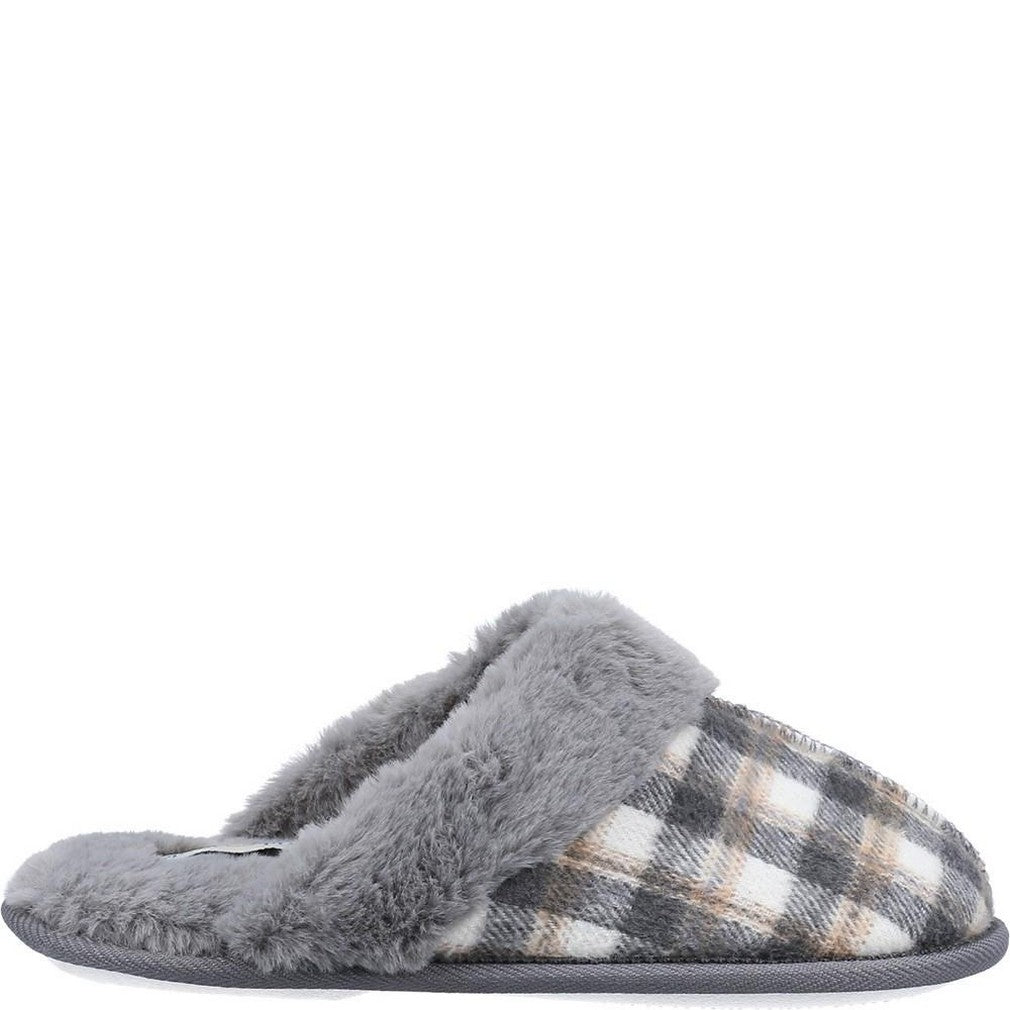Grey - Back - Fleet & Foster Womens-Ladies Neath Slippers