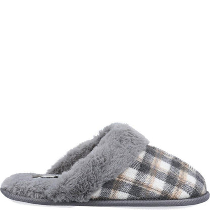 Grey - Back - Fleet & Foster Womens-Ladies Neath Slippers