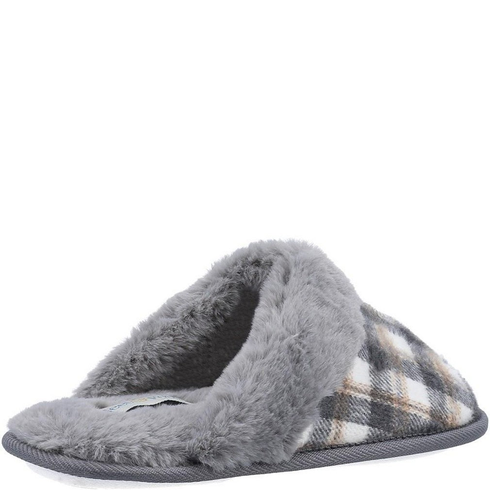 Grey - Side - Fleet & Foster Womens-Ladies Neath Slippers