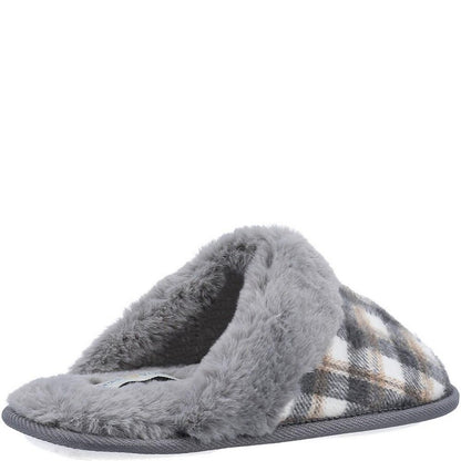 Grey - Side - Fleet & Foster Womens-Ladies Neath Slippers