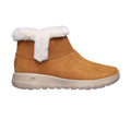 Chestnut - Front - Skechers Womens-Ladies On The Go Joy Bundle Up Suede Wide Ankle Boots