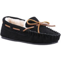 Black - Front - Hush Puppies Childrens-Kids Addison Suede Slippers