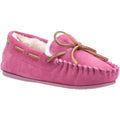 Pink - Front - Hush Puppies Childrens-Kids Addison Suede Slippers