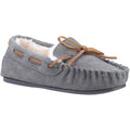 Grey - Front - Hush Puppies Childrens-Kids Addison Suede Slippers