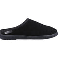 Black - Back - Hush Puppies Mens Ashton Suede Slippers