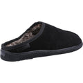 Black - Side - Hush Puppies Mens Ashton Suede Slippers