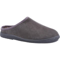 Grey - Front - Hush Puppies Mens Ashton Suede Slippers