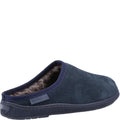 Navy - Side - Hush Puppies Mens Ashton Suede Slippers