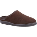Brown - Front - Hush Puppies Mens Ashton Suede Slippers