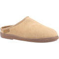 Tan - Front - Hush Puppies Mens Ashton Suede Slippers