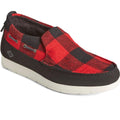 Red - Front - Sperry Mens Moc Sider Buffalo Checked Shoes