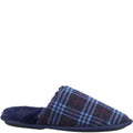 Navy - Back - Fleet & Foster Mens Rhys Slippers