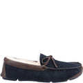 Navy - Back - Cotswold Mens Northwood Suede Moccasin Slippers