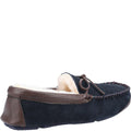 Navy - Side - Cotswold Mens Northwood Suede Moccasin Slippers