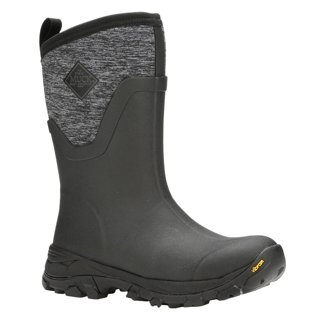 Black-Heather Grey - Front - Muck Boots Womens-Ladies Arctic Ice Wellington Boots