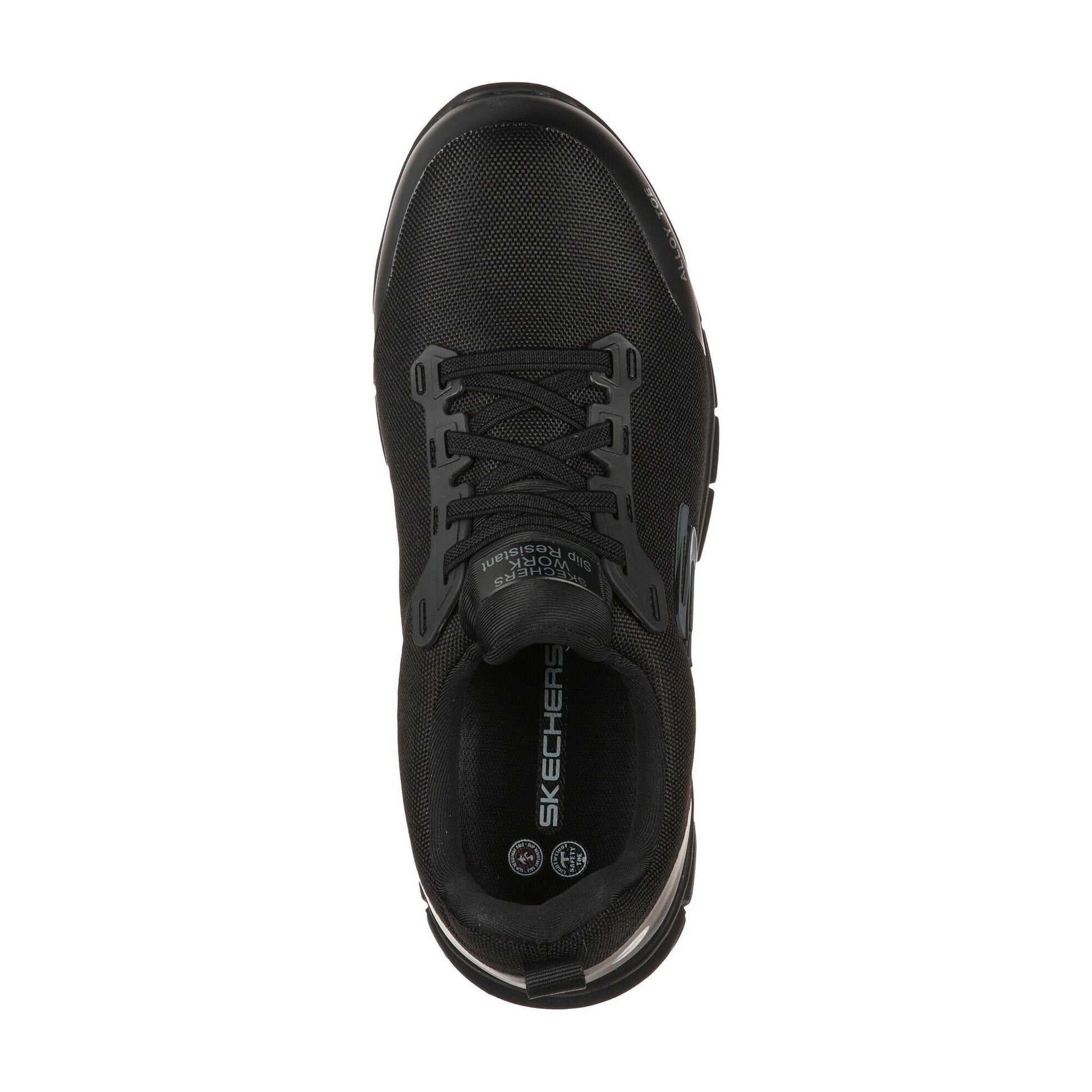Black - Side - Skechers Womens-Ladies Sure Track Jixie Safety Shoes