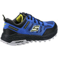 Royal Blue-Black - Side - Skechers Boys Fuse Tread Leather Trainers