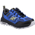 Royal Blue-Black - Front - Skechers Boys Fuse Tread Leather Trainers