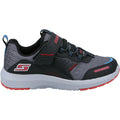 Black-Red - Back - Skechers Boys Dynamic Tread Top Speed Leather Trainers
