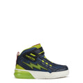 Navy-Lime - Back - Geox Boys Grayjay Leather Lined Trainers