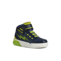 Navy-Lime - Front - Geox Boys Grayjay Leather Lined Trainers
