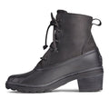 Black - Lifestyle - Sperry Womens-Ladies Saltwater Heel Fashion Leather Ankle Boots