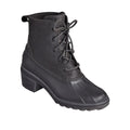 Black - Front - Sperry Womens-Ladies Saltwater Heel Fashion Leather Ankle Boots