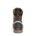 Taupe-Dark Brown - Side - Muck Boots Womens-Ladies Originals Duck Lace Leather Wellington Boots