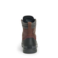 Brown-Black - Side - Muck Boots Womens-Ladies Originals Duck Lace Leather Wellington Boots