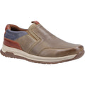 Khaki-Navy-Tan - Front - Hush Puppies Mens Cole Leather Casual Shoes
